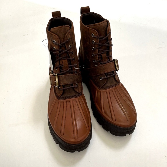 POLO Ralph Lauren Oslo Waterproof Duck Boots Men 11.5 Leather Suede Winter Hiker - Picture 6 of 11